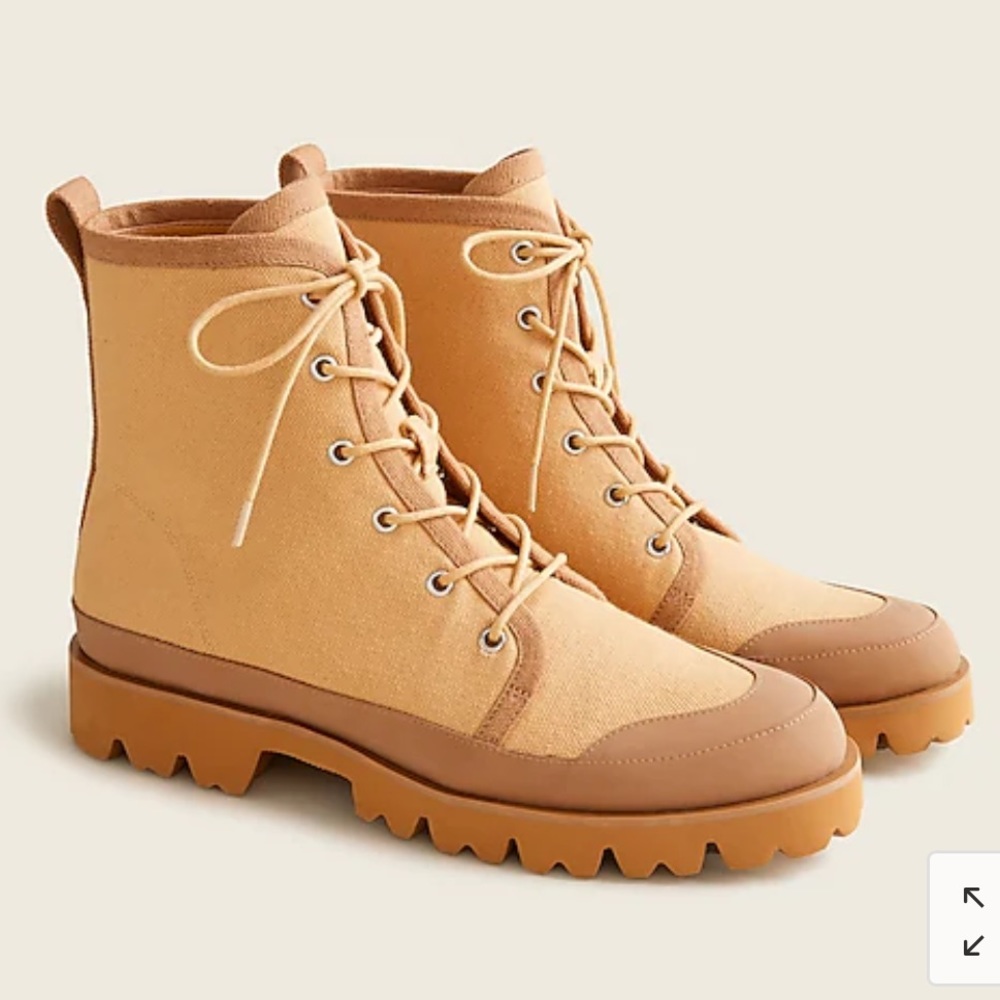 J. Crew Canvas Lug Sole Lace Up Boot